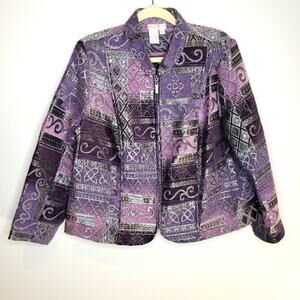 Preswick & Moore Women Petite Zip Up Jacket 1X Petite